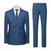 Men's Clothing Striped Suit Two Piece Men's Double Slit Suit Set_viptrois.com