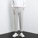 Men's Casual Suit Trousers High-End Straight Leg with Built-In Belt Loose Fitting Cropped for Spring And Autumn_viptrois.com