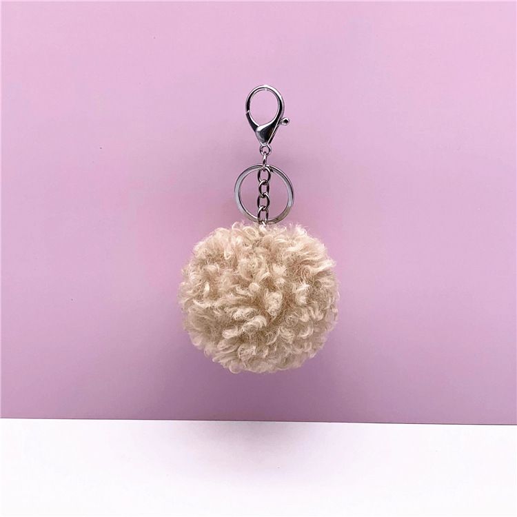 Bag Charm Keychain Fur Ball Curly Cute Bag Pendant Car Plush Keychain Creative Gift Jewelry Accessories Pendant_viptrois.com