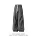 Heavyweight Casual Trousers Trendy Loose Fit Flowing White And Gray Floral Print Wide Leg Versatile Sweatpants for Couples Men's Clothing Bottoms_viptrois.com