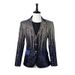 1 Cross-Border Men's Gradient Blue Sequin Notched Lapel Casual Blazer DJ Singer Shiny Prom Dress Korean Version_viptrois.com