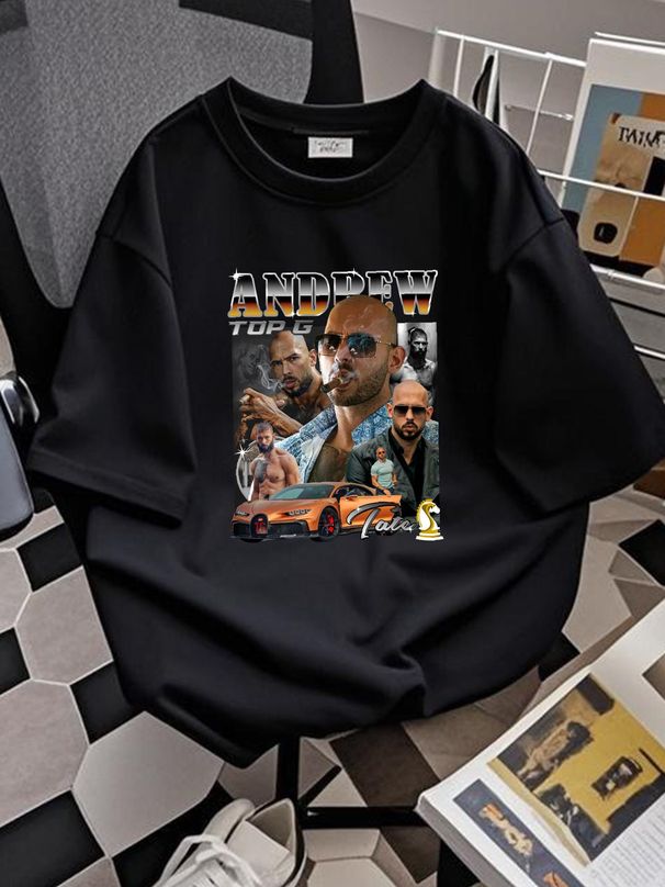Andrew Tate Top G Black T Shirt S 5XL Streetwear Stylish Graphic Casual Top For Everyday Wear Soft Summer Breathable Stretched Designer Clothes_viptrois.com