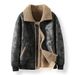 "Men's Reversible Motorcycle Jacket – Winter Velvet & Fur Lined, Dual-Side Fashion Outerwear For Cold Weather"_viptrois.com