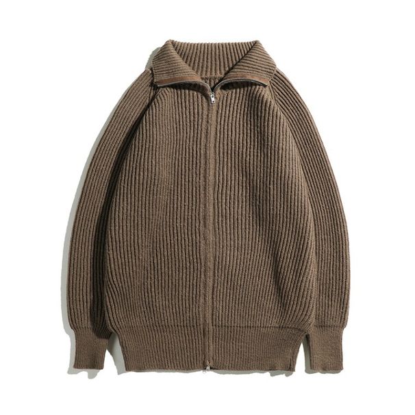 Half High Neck Sweater, Cardigan, Zipper Jacket, Men's Style, Loose And Casual Knit Sweater_viptrois.com