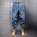 Men's Baggy Cargo Jogger Pants Retro Washed Cotton-Blend Drop Crotch Casual Trousers With Adjustable Drawstring & Tapered Cuffs_viptrois.com
