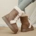 Women's Winter Snow Boots With Thick Sole - High Top Lace-Up Faux Fur Lined Warm Comfortable Shoes For Cold Weather_viptrois.com