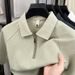 Men's Loose Fit Solid Color Polo Shirt Short Sleeve Casual Split Design Half Zip T-Shirt Summer Collared Top_viptrois.com