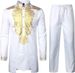 Men's Clothing Men's Ethnic Style Muslim Robe Hot Stamping Long Sleeve Trousers Casual Suit_viptrois.com