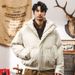 American Retro Thickened Short Leather Loose Stand Collar Cotton Coat Men Autumn Winter Jacket_viptrois.com