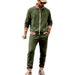 Men's Fleece Lined Stand Collar Sports Suit Heavyweight Loose Fitting Trendy Casual American Style Autumn Clothing_viptrois.com