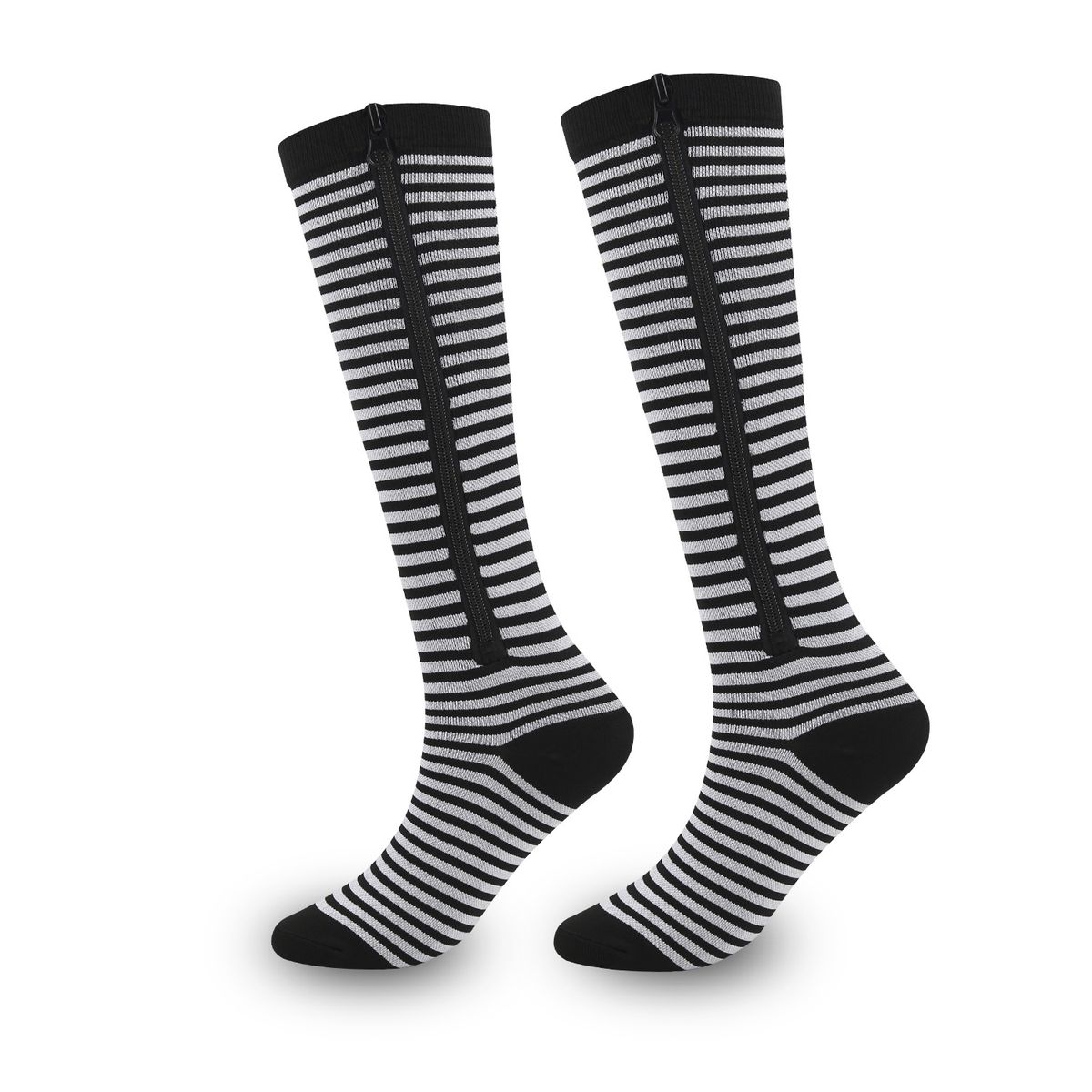 Sports pressure socks new bag toe compression zipper socks outdoor long leg stretch socks_viptrois.com