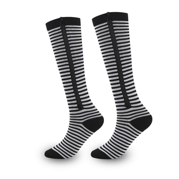 Sports pressure socks new bag toe compression zipper socks outdoor long leg stretch socks_viptrois.com