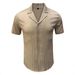 Men's Clothing Men's Short Sleeved Cuban Collar Striped Shirt Summer Casual Shirt Independent Station Wish_viptrois.com