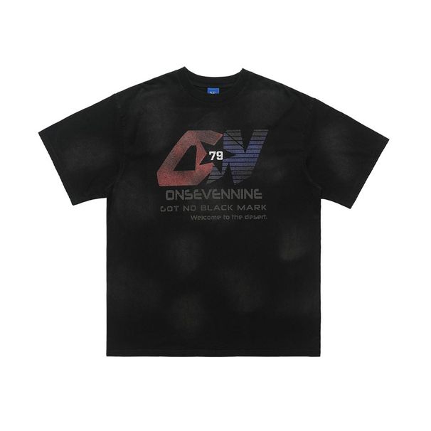 Washed Vintage 280g Motorcycle Sports Direct Injection Printed Loose Short Sleeve T-Shirt For Men And Women_viptrois.com