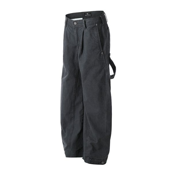 Men's Clothing Retro Handsome Straight Wide Washed Old Leg Overalls Trendy Casual Pants Men's Pants_viptrois.com