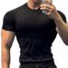 Men's Fitness Apparel Seamless Short-Sleeved Sports T-Shirt Quick Drying Compression Tight Fitting Outdoor Top For Summer Running Training_viptrois.com