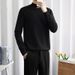 Men's Clothing Half Turtleneck Sweater Men's Autumn Winter Semi-Turtleneck Sweater Slim Fit Knitted Pullover Casual Warm Long Sleeve Top_viptrois.com