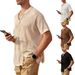 Men's Clothing Fashion Men's Knitted Cardigan Summer Cool Men's Shirt Tops Short Sleeve Lapel Button Loose Men's Clothing_viptrois.com