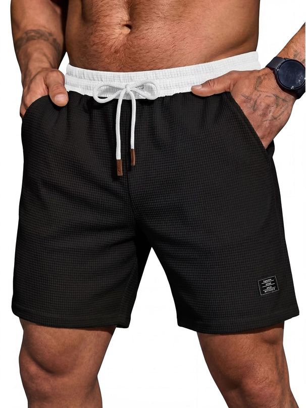 Men's Clothing Men's Casual Fitness Sports Shorts Summer Style Muscular Five Point Pants Color Block Fashion Handsome_viptrois.com
