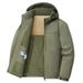Men's Clothing Winter Hooded Fleece-Lined Windbreaker Jacket - Thickened Loose Fit Casual Coat For Autumn & Winter (Army Green, Black, Navy, Khaki)_viptrois.com