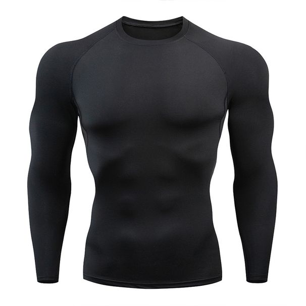 Men's Clothing Popular Sports Tights High Elastic Quick Drying Printed Long Sleeved Fitness Cycling Bottom Sweat Absorbent T Shirt_viptrois.com