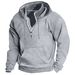 Men's Casual Hooded Sweatshirt - Thickened Fleece Lining, Loose Fit, Comfortable Pullover For Autumn & Winter_viptrois.com