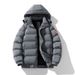 Men's Clothing New Winter Thick Warm Cotton Padded Jacket Men's Trendy Solid Color Hooded Cotton Padded Jacket Men's Bread Coat Velcro_viptrois.com