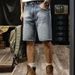 New High End Retro Blue Denim Shorts For Men Trendy Casual Five Point Outerwear Summer Clothing_viptrois.com