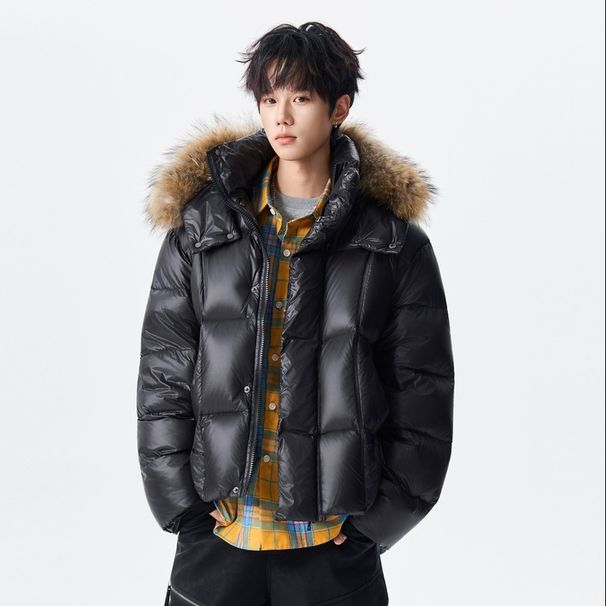 Nordmann Source Factory Winter New Fur Collar Hat Down Jacket Detachable Fashion Large Size Thickened Elegant Coat Trendy_viptrois.com