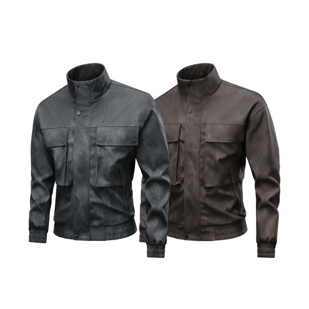 Men's Clothing New Spring And Autumn Trendy Brand Jackets For Men, Handsome Stand Up Collar Jackets, Men's Tops, Clothes, Cross Border Fashion_viptrois.com