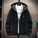 Korean Style Oversized Hooded Jacket For Men – Lightweight Breathable Windbreaker With Zipper Pockets (Black/Khaki/Cream)_viptrois.com