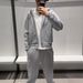 Cross Border Zipper Hooded Gray Sweatshirt Men And Women Spring New Loose Retro Cardigan Jacket_viptrois.com