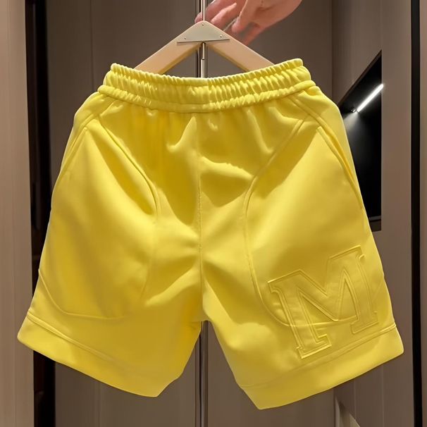 Summer New Heavyweight Cotton Letter Print Caual Men, Trendy Looe Fit, Veratile For Couple, Olid Color Port_viptrois.com