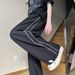 Men's Casual Straight Leg Pants Comfortable Loose Fit Trousers Elastic Waist Striped Design Spring Autumn_viptrois.com