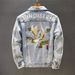 Men's Clothing Summer Thin Retro Embroidered Denim Jacket Trendy Slim Spring And Autumn New Style Jacket_viptrois.com