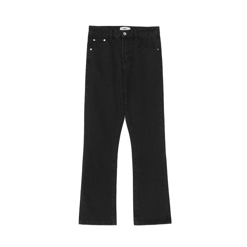 Men's Clothing High Street Hip Hop Style Bell Bottom Pants Zipper Casual Jeans_viptrois.com