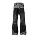 Men's Clothing High Street Graffiti Camouflage Patchwork Jeans Spring And Autumn Trousers_viptrois.com