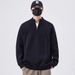 Half High Neck Zipper Sweater For Men, Loose Fitting Pullover, Solid Color Base, Knitted Sweater, Men's Trend_viptrois.com