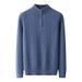 Pure 2022 Autumn Winter New Wool Men's Half Turtleneck Thick Jacquard Zipper Twist Pattern Loose Plus Size Sweater_viptrois.com