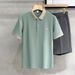 Men's Slim-Fit Contrast Collar Polo Shirt – Embroidered Short-Sleeve T-Shirt For Casual & Smart Wear_viptrois.com