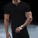 2025 Spring And Summer New V-neck Men's Casual T-shirt Top_viptrois.com