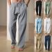 Men's Clothing E Men's Simple Fashion Solid Color Casual Straight Pants For Men_viptrois.com