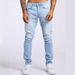 Men's Slim Fit High Waist Jeans Stretch Denim Pants Black Washed Skinny Trousers For Streetwear & Casual_viptrois.com