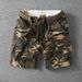 Men's Clothing Fashionable Military Green Cotton Work Shorts Summer Loose Multi Pocket Casual Shorts_viptrois.com