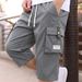 Men's Quick-Dry Cargo Shorts 7 Inch Workwear Style Casual Knee-Length Comfortable Fit with Pockets_viptrois.com