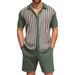 Men's Clothing Casual Cool Silk Knitted POLO Shirt Suit Short Sleeved Jacquard Two Piece Suit For Men SY0181_viptrois.com