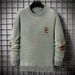 Pulse 2023 New Arrival Fleece Thickened Cotton Men's Autumn Winter Fashion Round Neck Sweater_viptrois.com
