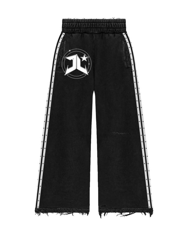 Men's Clothing Hip Hop Style Letter Printing Loose Striped Casual Trousers_viptrois.com