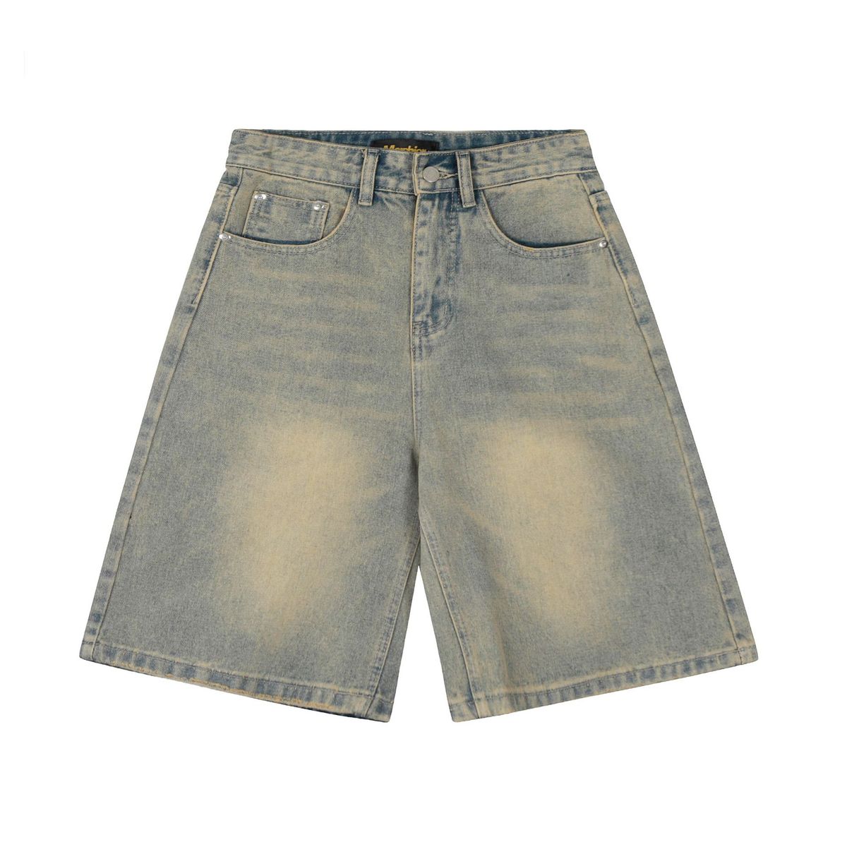 Men's Clothing Men's American Retro Washed Old Denim Shorts Men And Women Straight Loose Cleanfit Shorts_viptrois.com