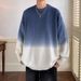 Autumn And Winter Sweater Gradient Color Round Neck Pullover Knitted Sweater For Teenagers Casual Woolen Clothes_viptrois.com